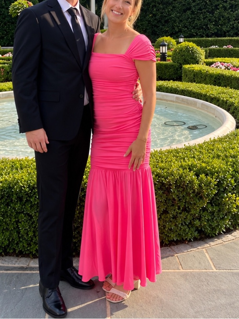 Elliatt Capra Mesh Maxi Dress in Pink